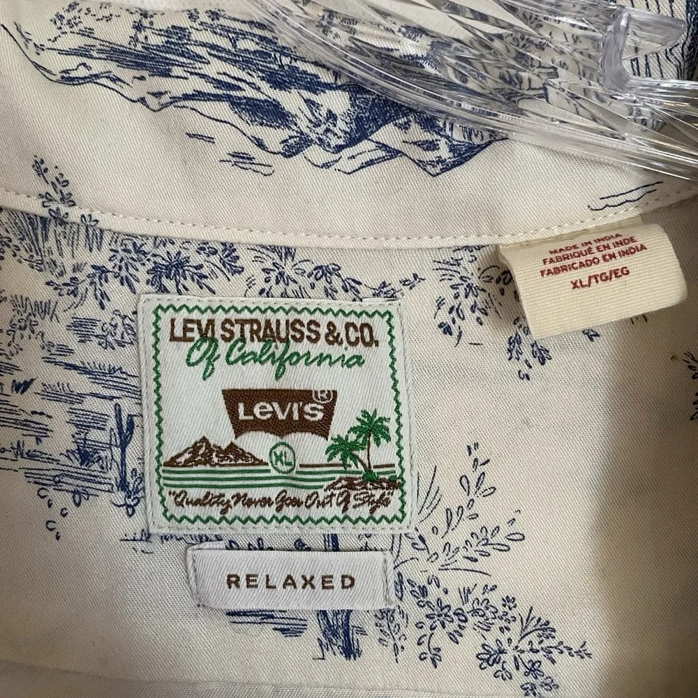 Levi's Strauss Relaxed Shirt Men XL Short Sleeve Country Western Lyocell